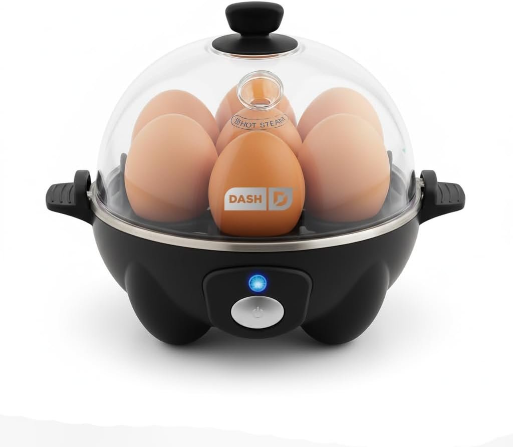 Dash Rapid Egg Cooker, 7 Hard Boiled Eggs, Black